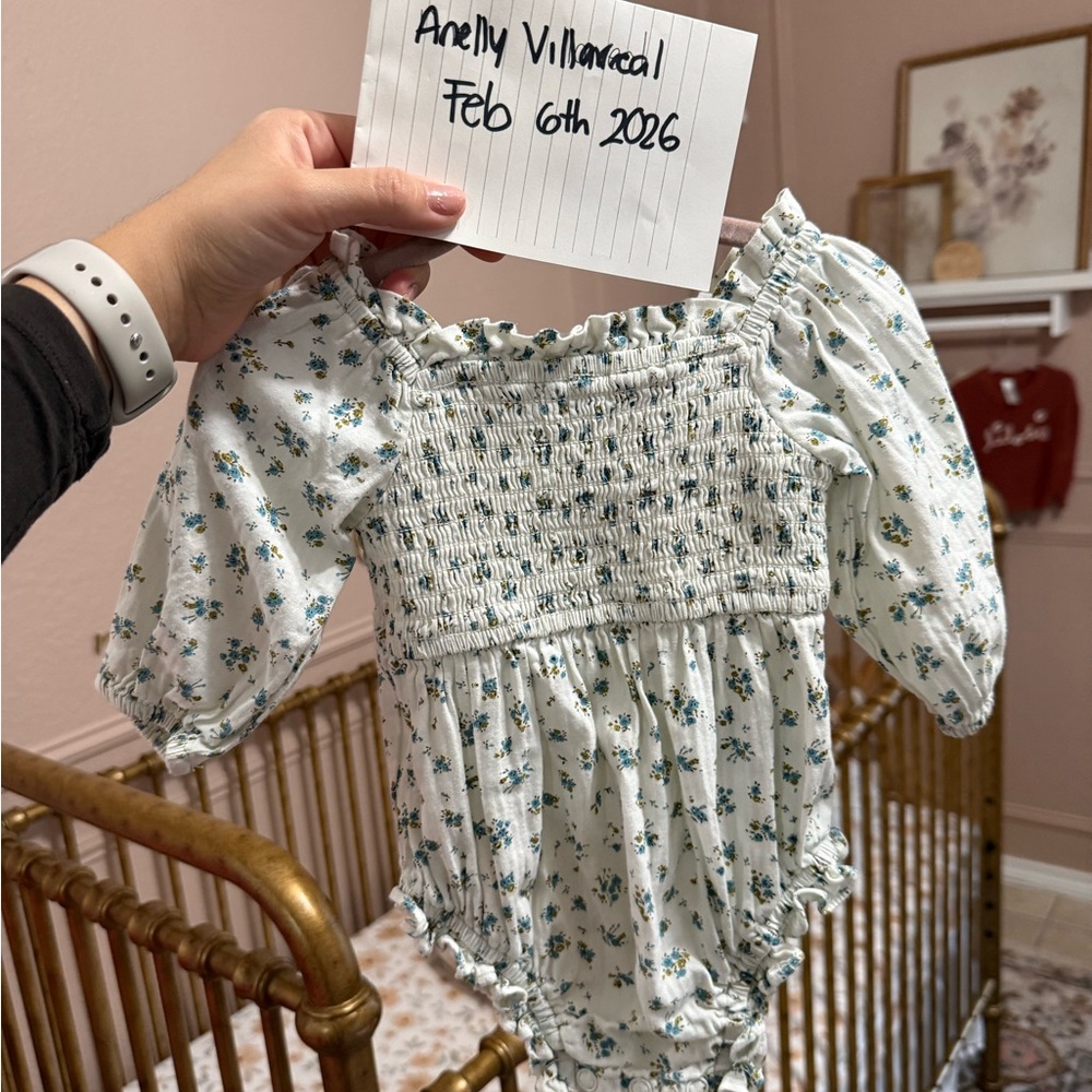 Ivy City Co Madeline Baby Romper in blue